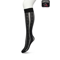Bonnie Doon Dames Panty Kniekousen Flower Stripe Knee-High BP221804 - Jambelles