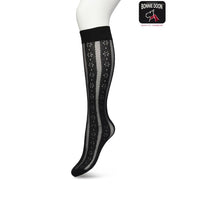 Bonnie Doon Dames Panty Kniekousen Flower Stripe Knee-High BP221804 - Jambelles