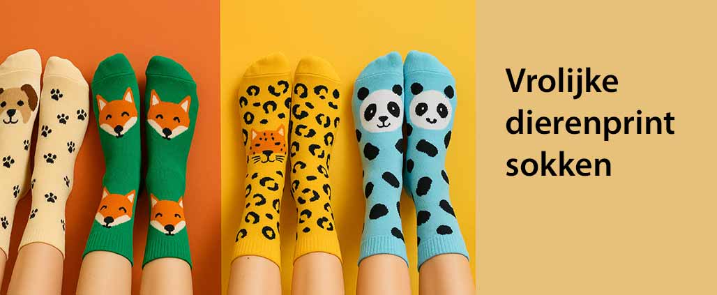 Vrolijke dierenprint sokken: van hond tot luipaard