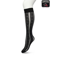 Bonnie Doon Dames Panty Kniekousen Flower Stripe Knee-High BP221804 - Jambelles