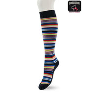 Bonnie Doon Dames Sokken Funky Stripes Knee-High BP231505 - Jambelles