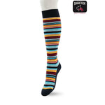 Bonnie Doon Dames Sokken Funky Stripes Knee-High BP231505 - Jambelles