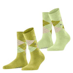 Burlington Dames Sokken Everyday Argyle Sock 2-Pack 22012 - Jambelles
