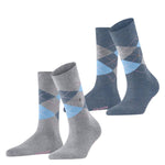 Burlington Dames Sokken Everyday Argyle Sock 2-Pack 22012 - Jambelles
