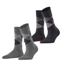 Burlington Dames Sokken Everyday Argyle Sock 2-Pack 22012 - Jambelles