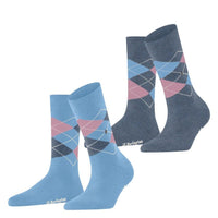 Burlington Dames Sokken Everyday Argyle Sock 2-Pack 22012 - Jambelles