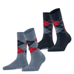 Burlington Dames Sokken Everyday Argyle Sock 2-Pack 22012 - Jambelles
