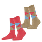 Burlington Dames Sokken Everyday Argyle Sock 2-Pack 22012 - Jambelles