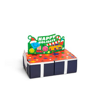 Happy Socks Dames & Heren Fantasie Sokken 4-Pack Holiday Vibes Gift Set XHBG09 - Jambelles