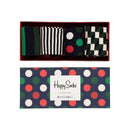 Happy Socks Dames & Heren Fantasie Sokken Big Dot Gift Box 4P XBDO09 - Jambelles
