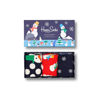 Happy Socks Kinder Sokken 3-Pack Snowman Socks Gift Set 3P XSNO08 - Jambelles