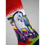 Kunstsokken Dames & Heren Fantasie Sokken Blue Horse 1 CH-BLH - Jambelles