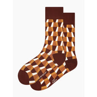 Kunstsokken Dames & Heren Fantasie Sokken Colmn Pattern Ch-Cop - Jambelles