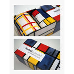 Kunstsokken Dames & Heren Fantasie Sokken Mondriaan Gift Box 3P GB-MON - Jambelles