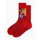 Kunstsokken Dames & Heren Fantasie Sokken Red Interior CH-REI - Jambelles