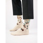 Kunstsokken Dames & Heren Fantasie Sokken Winterlandschap met Schaatsers CH-WLS - Jambelles