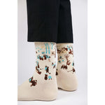 Kunstsokken Dames & Heren Fantasie Sokken Winterlandschap met Schaatsers CH-WLS - Jambelles