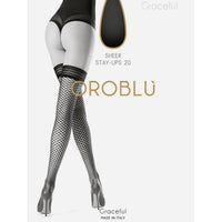Oroblu Dames Stay-up Kousen Bas Graceful Stocking Fashion 20 Denier VOBC63950 - Jambelles