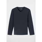 Schiesser Heren Nacht Shirt Langarmshirt V-Ausschnitt 182187 - Jambelles