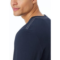 Schiesser Heren Nacht Shirt Langarmshirt V-Ausschnitt 182187 - Jambelles