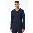 Schiesser Heren Nacht Shirt Langarmshirt V-Ausschnitt 182187 - Jambelles