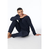 Schiesser Heren Nacht Shirt Langarmshirt V-Ausschnitt 182187 - Jambelles