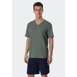 Schiesser Heren Nacht Shirt T-shirt V-Ausschnitt 178937 - Jambelles