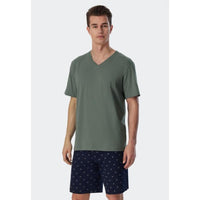 Schiesser Heren Nacht Shirt T-shirt V-Ausschnitt 178937 - Jambelles