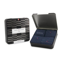 Tommy Hilfiger Heren Sokken Men Sock 4P Tin Gift Box Tommy Stripe 701229780 - Jambelles