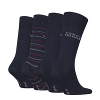 Tommy Hilfiger Heren Sokken Men Sock 4P Tin Gift Box Tommy Stripe 701229780 - Jambelles
