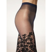 Wolford Dames Panty Graphic Flower Tights 17615 - Jambelles