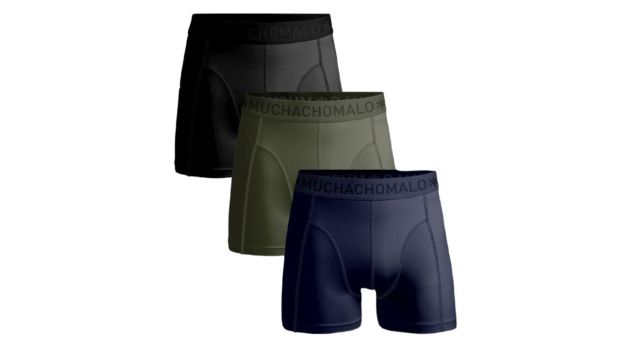 Men 3-pack Boxer Shorts Solid Microfiber 3P U-MICROFIB1010 - Jambelles Muchachomalo M / Blue/Green/Black
