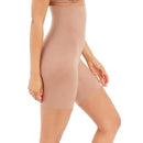 Achteraanzicht van zwarte Spanx Thinstincts 2.0 lange slip met hoge taille en pijpen tot halverwege de dij. - Jambelles