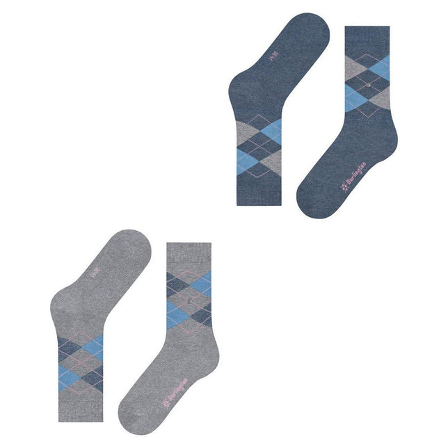 Burlington Dames Sokken Everyday Argyle Sock 2-Pack 22012 - Jambelles