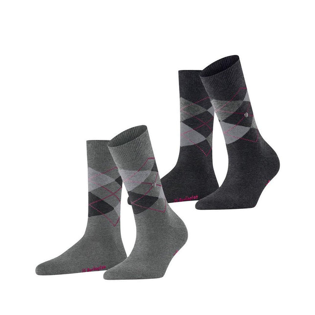 Burlington Dames Sokken Everyday Argyle Sock 2-Pack 22012 - Jambelles