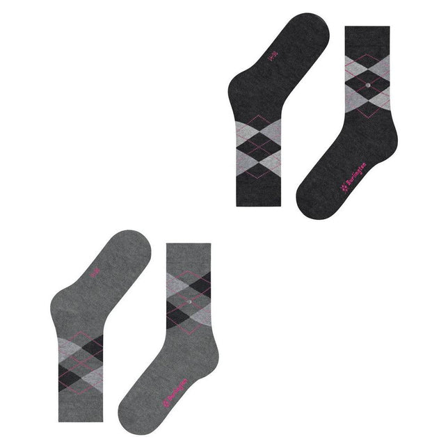 Burlington Dames Sokken Everyday Argyle Sock 2-Pack 22012 - Jambelles