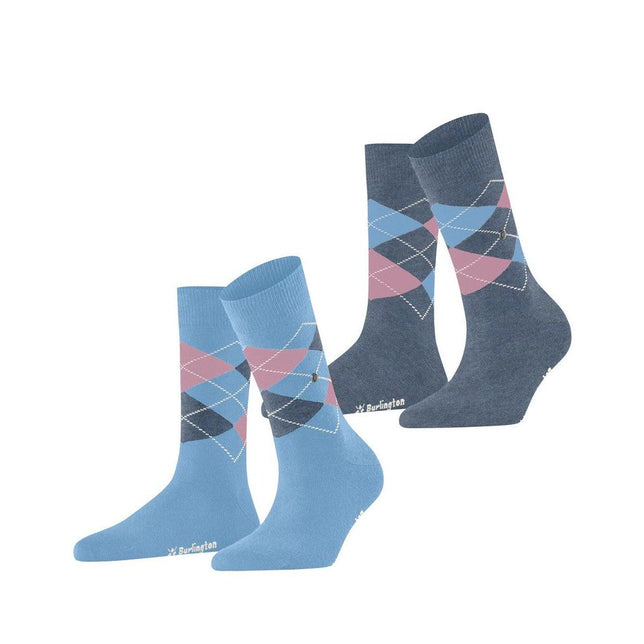 Burlington Dames Sokken Everyday Argyle Sock 2-Pack 22012 - Jambelles