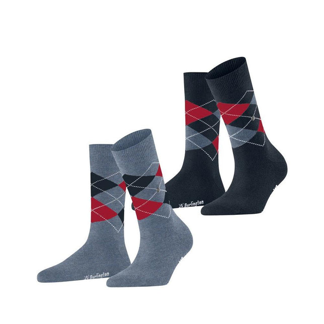Burlington Dames Sokken Everyday Argyle Sock 2-Pack 22012 - Jambelles