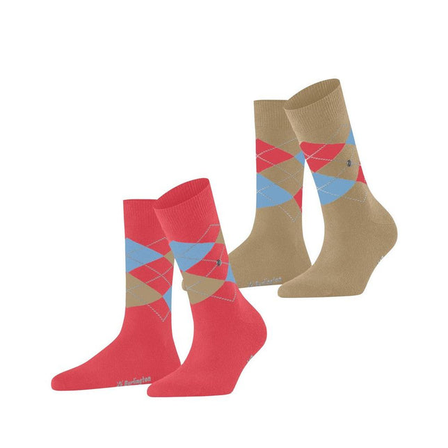 Burlington Dames Sokken Everyday Argyle Sock 2-Pack 22012 - Jambelles