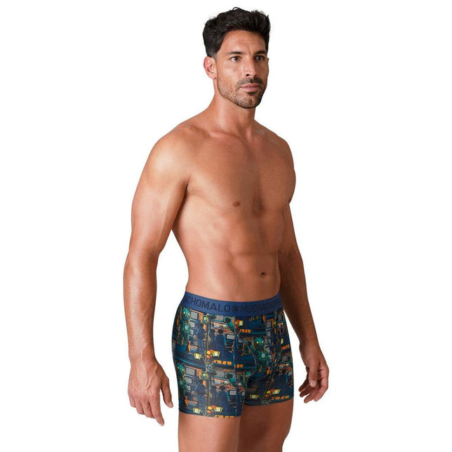 Muchachomalo Heren Boxer Men 12-Pack Short Print/Solid U-Golden1010 - Jambelles