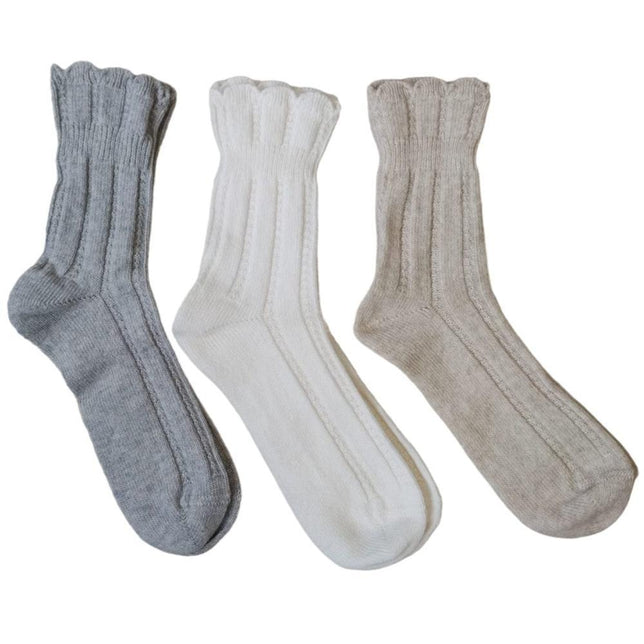 Bonnie Doon Dames Sokken Girly Merino and Cashmere Sock Light Grey Mele BP241106 - Jambelles