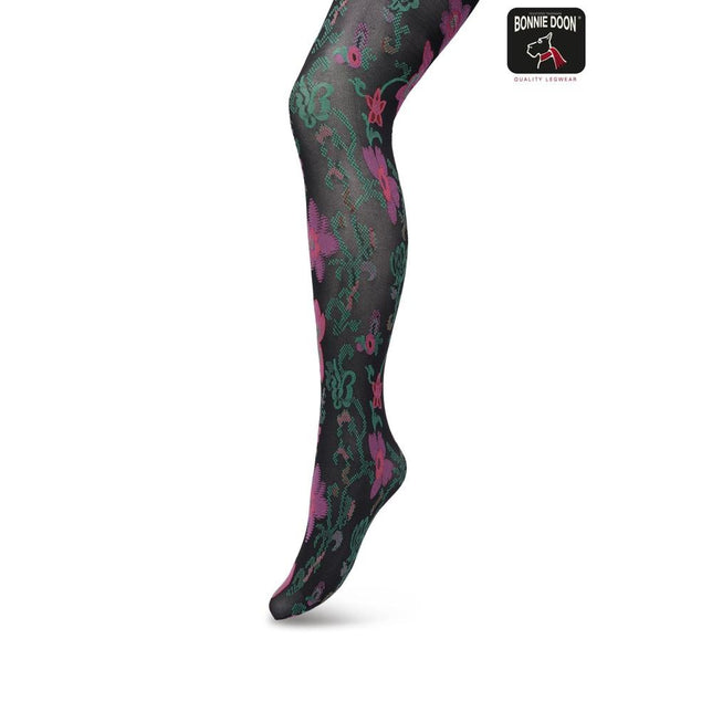 Bonnie Doon Dames Panty Floral Ornaments Tights BP221905 - Jambelles