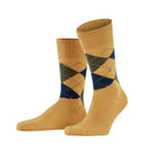 Burlington heren sokken Preston SO 24284 in bordeauxrood met donkergrijs ruitpatroon en gestippelde lijnen. - Jambelles