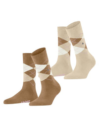 Burlington Dames Sokken Everyday Argyle Sock 2-Pack 22012 - Jambelles