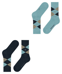Burlington Dames Sokken Everyday Argyle Sock 2-Pack 22012 - Jambelles
