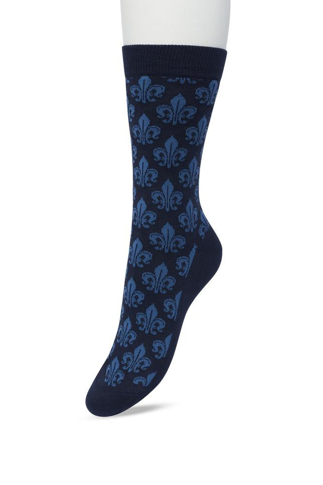 FleurdeLisSockBP221504_NavyNavy_1