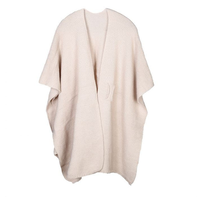 LuxeGebreidePonchoSH69339_Beige_1