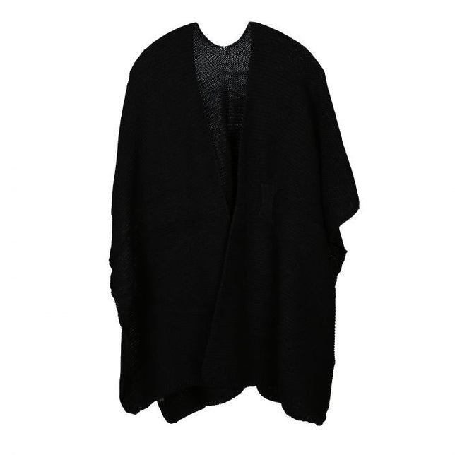 LuxeGebreidePonchoSH69339_Black_1
