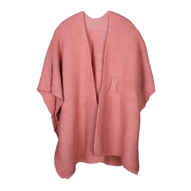 LuxeGebreidePonchoSH69339_Pink_1