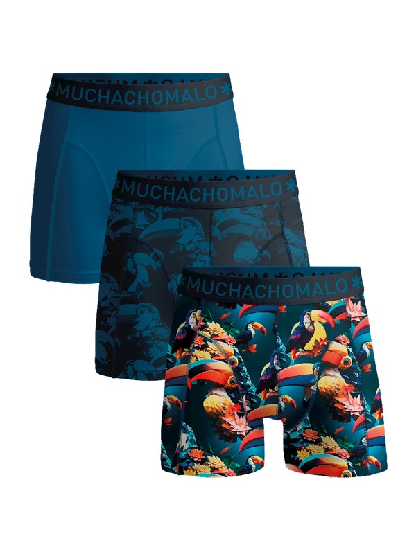 Men 3-Pack Boxer Shorts 3P U-TOUCAN1010 - Jambelles Muchachomalo M / 01 Print/Print/Blue